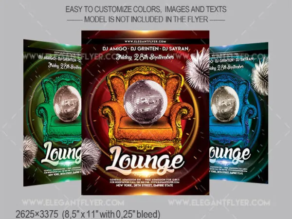 Circle and Sparkle Lounge Flyer Template Plus a Facebook Cover 1