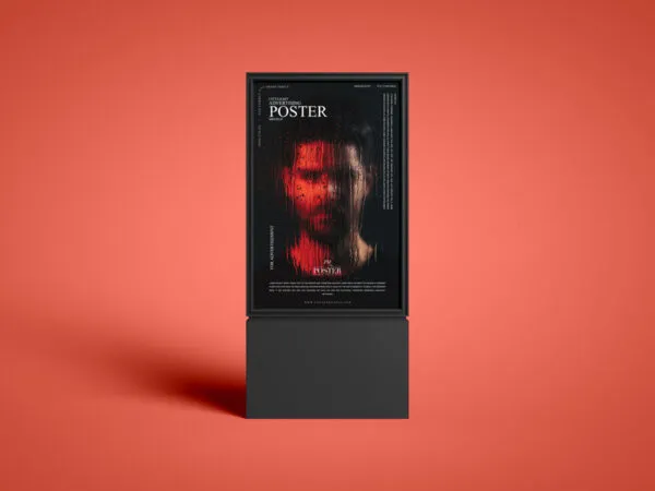 City Light Vertical Poster on a Stand Mockup 1