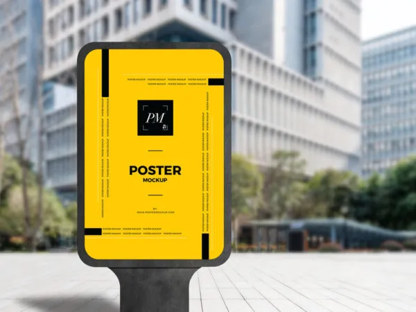 City Street Poster Mockup with a Fashionable Background 1