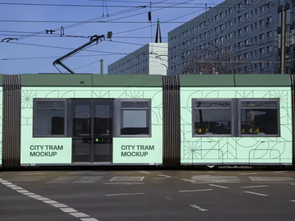 City Tram Mockup 1