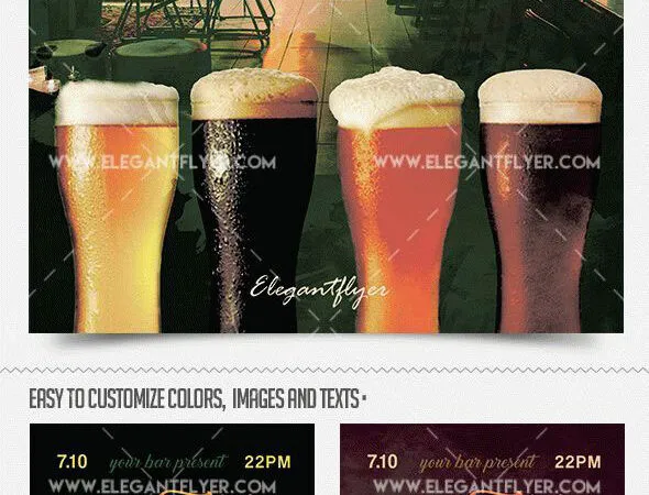 Classic Beer Friday Bar Flyer Template Plus a Facebook Cover 1