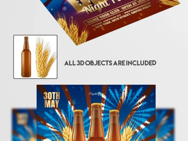 Classic Beer Party Flyer Template 1