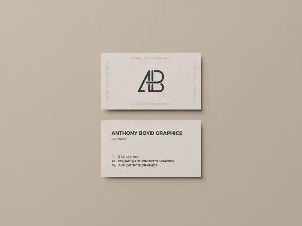 Classic Business Card Back and Front View Mockup 1