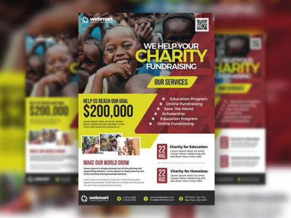 Classic Charity Fundraisers Flyer Template 1