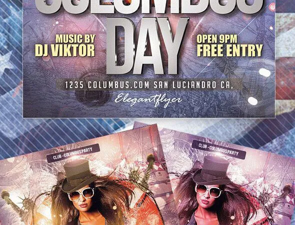 Classic Columbus Day Flyer Template 1