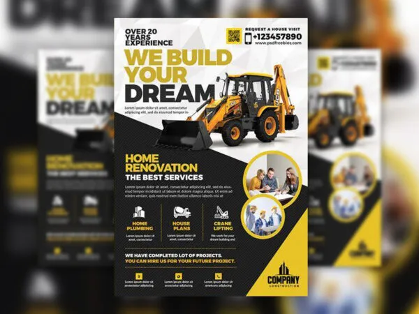 Classic Construction Company Flyer Template 1