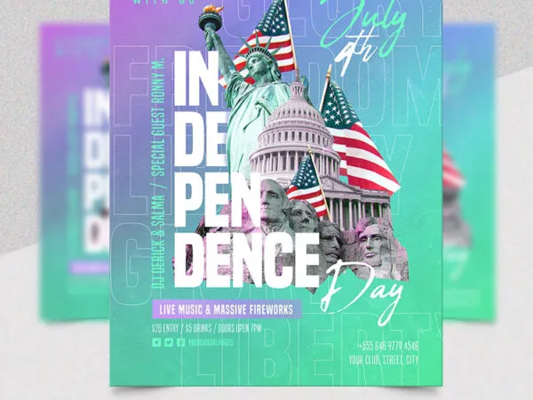 Classic Creative Independence Day Flyer Template 1