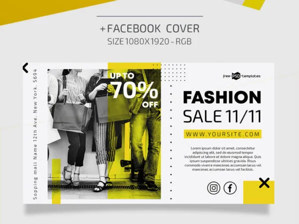 Classic Fashion Sale Flyer Template with a Facebook Cover 1