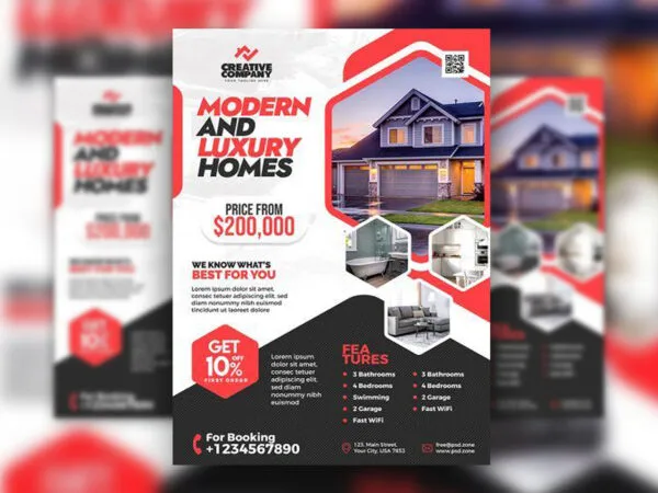 Classic Grid Real Estate Flyer Template 1