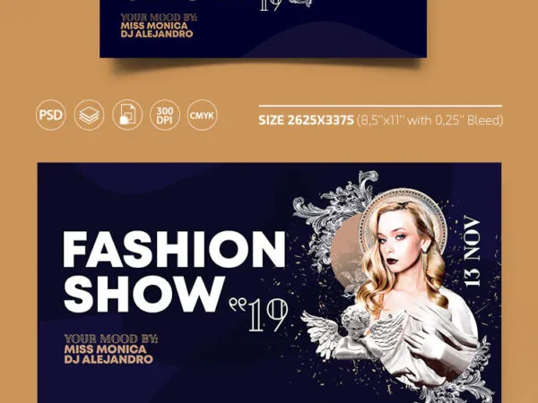 Classic Ladies Fashion Show Facebook Cover and Flyer Template 1
