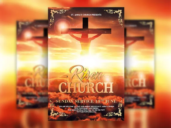 Classic Luminous Church Flyers Along with Facebook Cover Templates 1