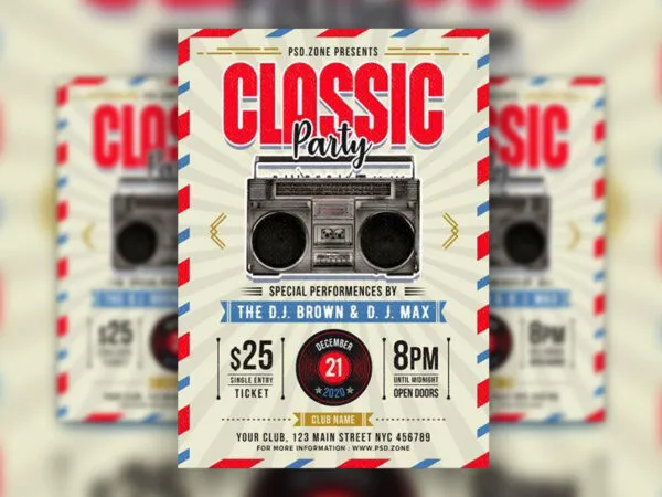 Classic Music Party Flyer Template 1