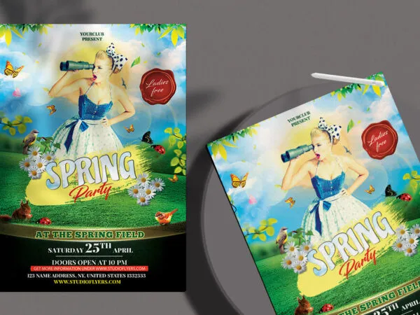 Classic Nature Spring PartyEvent Flyer Template 1