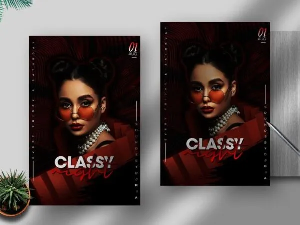 Classic Party Flyer Template Featuring Dark Theme 1