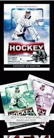 Classic Sports Hockey Flyer Template 1