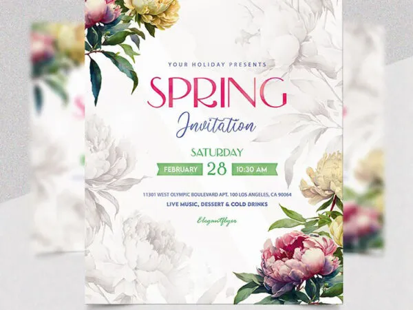 Classic Spring Invitation Template 1