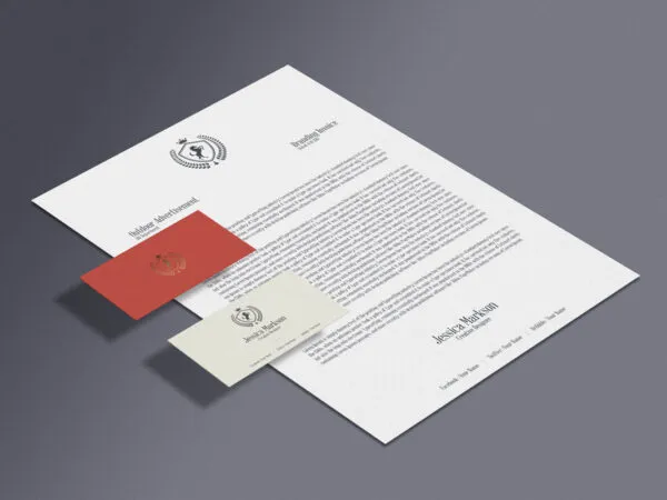 Classic Stationery Branding Mockup Including Two Business Cards and Letterhead 1