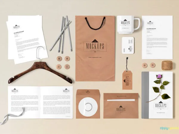 Classic Stationery Mockup with 16 Objects 1