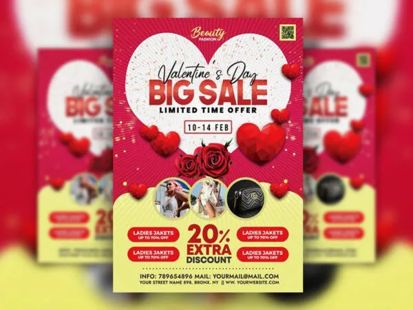Classic Valentine Sale Flyer Template 1