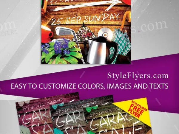 Classic Wooden Garage Sale Flyer Template 1