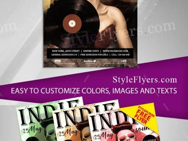 Classic and Vintage Indie Sound Flyer Template 1