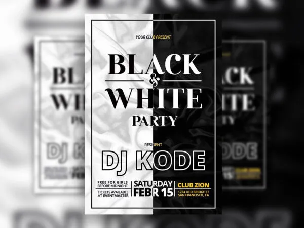 Classy Black And White Event Flyer Template 1