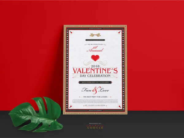 Classy Border Valentines Day Flyer Template 1
