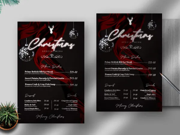 Classy Christmas Menu Flyer Template 1