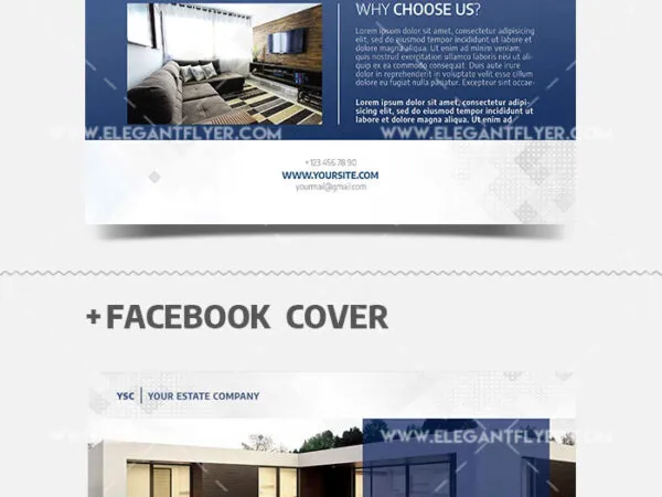 Classy Elegant Real Estate Flyer Template with a Facebook Cover 1