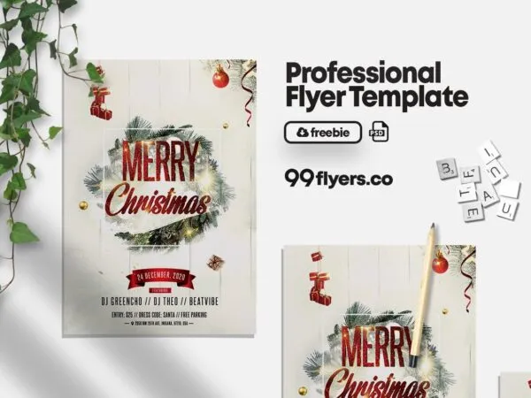 Classy Festive Christmas Celebration Flyer Template 1