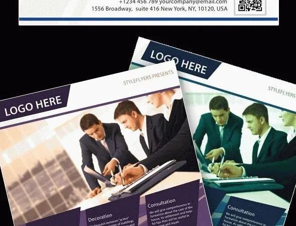 Classy Grid Corporate Business Flyer Template 1