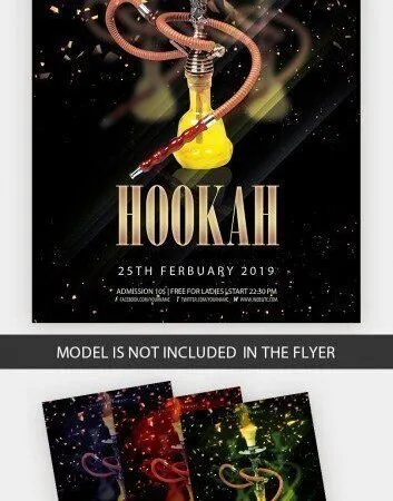 Classy Hookah Night Flyer Template 1