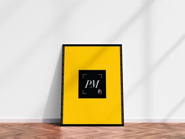 Classy Interior Vertical Poster Leaning on a Wall Mockup 1