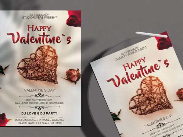 Classy Luxury Valentines Day Flyer Template 1
