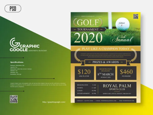 Classy Modern Golf Tournament Flyer Template 1
