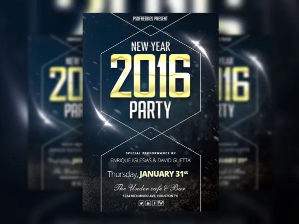 Classy New Year Party Flyer Template 1