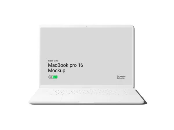 Clay MacBook Pro Mockup from a Front View 1