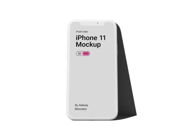 Clay iPhone 11 Pro Mockup from a Front View 1
