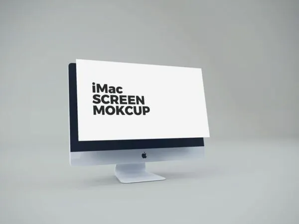 Clean 34 View of iMac Screen Mockup 1