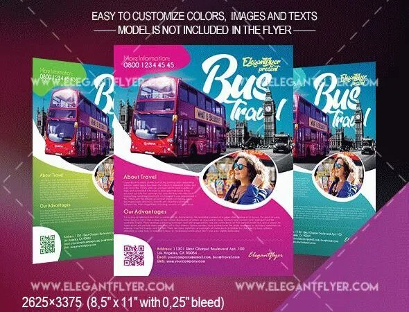 Clean Abstract Bus Travel Flyer Template 1