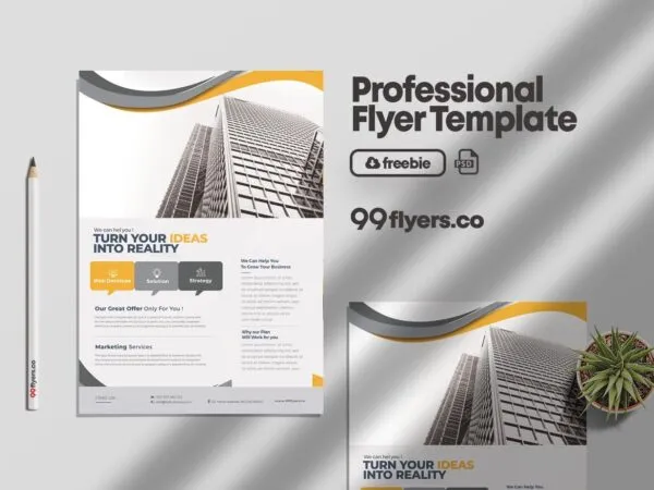 Clean Abstract Business Flyer Template 1
