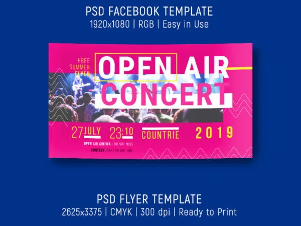 Clean Abstract Concert Flyer Template 1