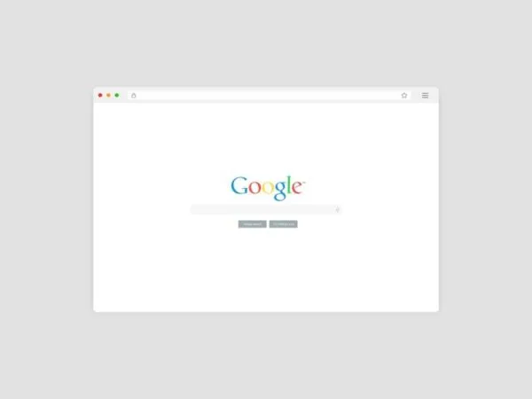 Clean Browser Mockup in Facing View 1
