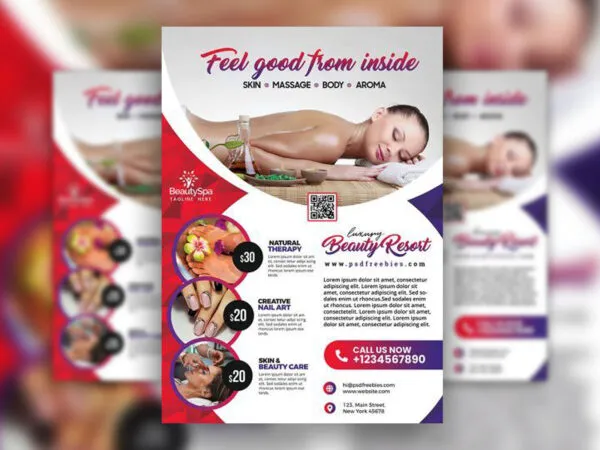 Clean Circle Beauty Salon and Spa Flyer Template 1