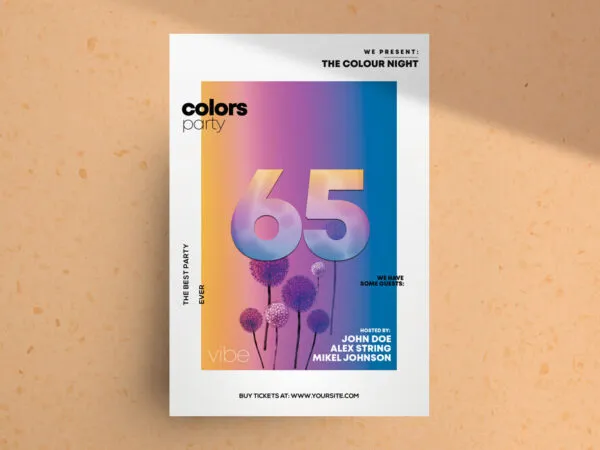 Clean Colorful Color Party Flyer Template 1