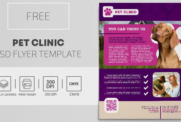 Clean Creative Infographic Pet Clinic Flyer Template 1