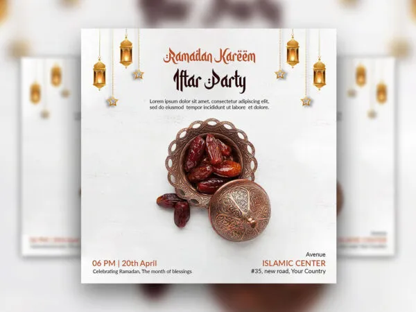 Clean Festive Ramadan Flyer Instagram Post Template 1