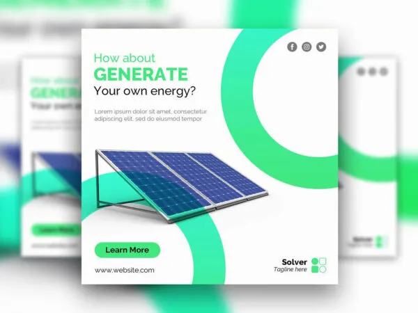 Clean Futuristic Solar Energy Flyer Instagram Post Template 1