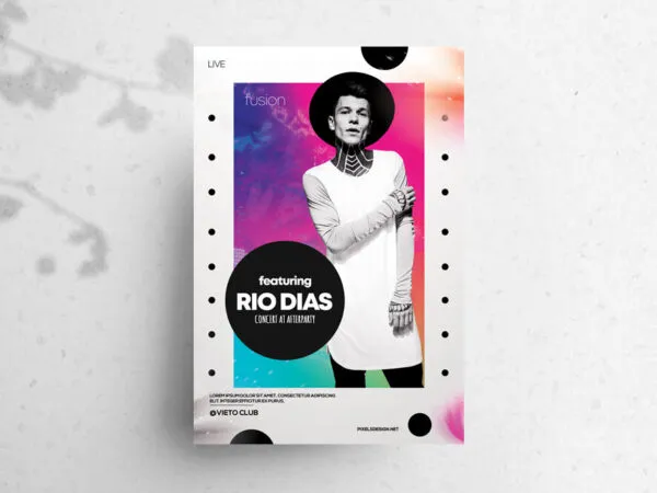 Clean Geometric Concert Party Flyer Template 1