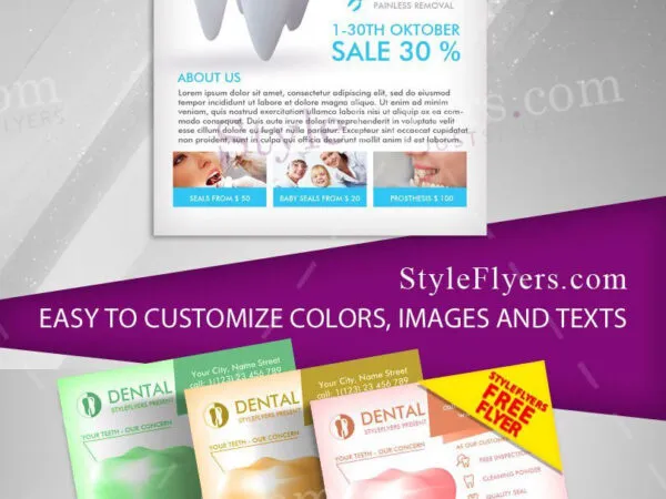 Clean Infographic Dental Clinic Flyer Template 1